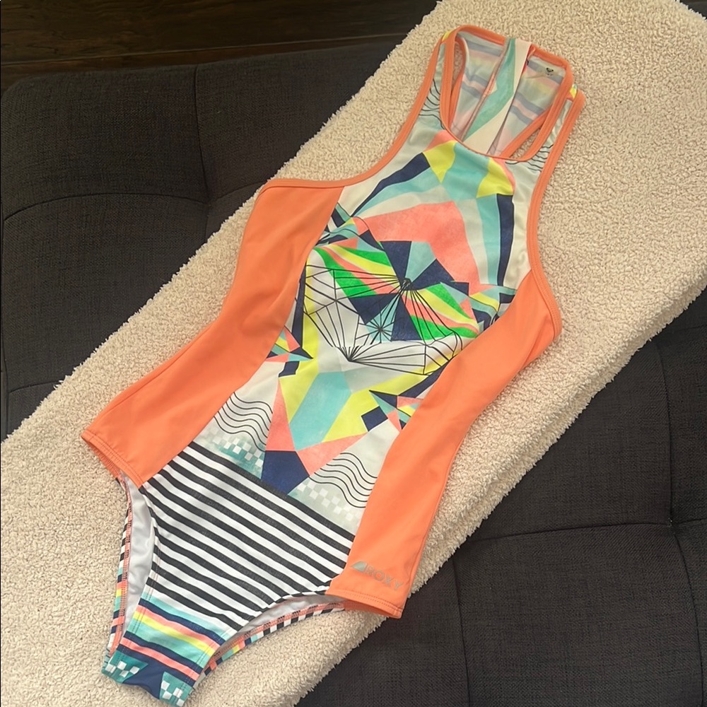 Roxy Multicolor Geometric One Piece Swimsuit